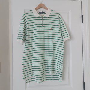 Ralph Lauren Polo L Green/White Striped